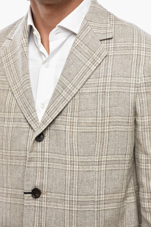 CIRCLE Wool-Blend Unlined Blazer in District Check