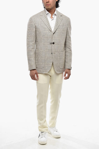CIRCLE Wool-Blend Unlined Blazer in District Check