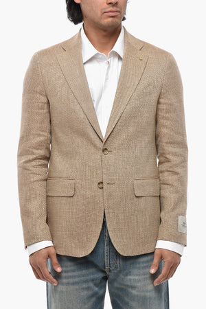 CC COLLECTION Virgin Wool and Linen Jacket with Flap Pockets