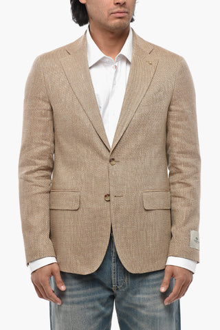 CC COLLECTION Virgin Wool and Linen Jacket with Flap Pockets