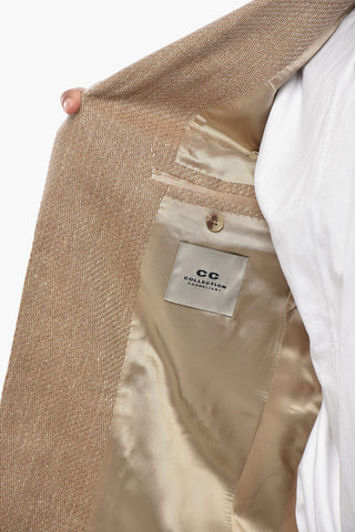 CC COLLECTION Virgin Wool and Linen Jacket with Flap Pockets