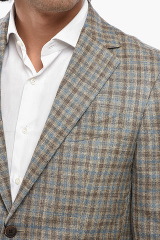Half-Lined Blazer GATE With Gingham Pattern