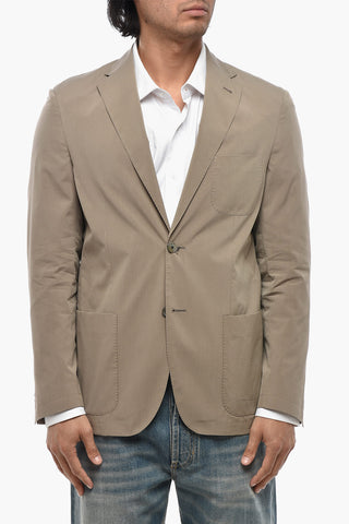 CIRCLE Blazer Sfoderato in Cotone e Seta con Tasche a Toppa