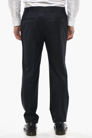 Virgin Wool Trousers with Hidden Closure