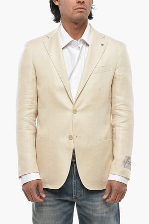 CC COLLECTION Linen Blend Jacket with Classic Lapel