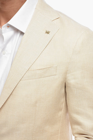 CC COLLECTION Linen Blend Jacket with Classic Lapel