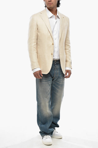 CC COLLECTION Linen Blend Jacket with Classic Lapel