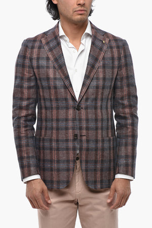 CC COLLECTION Blazer in Misto Lino Motivo Tartan
