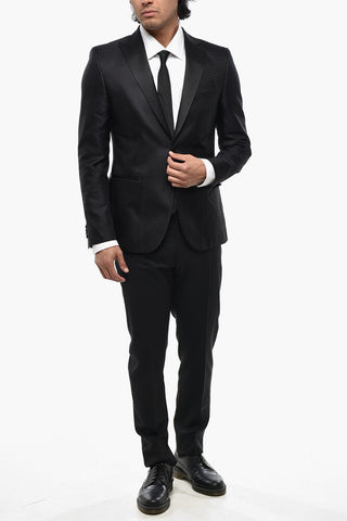 CODE Silk Jacquard Blazer With Satin Peak Lapel