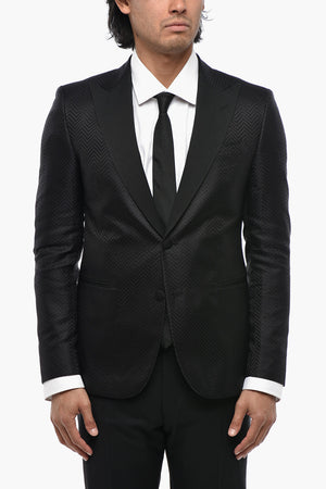 CODE Silk Jacquard Blazer With Satin Peak Lapel