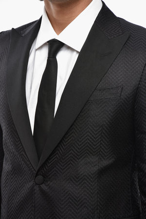 CODE Blazer Aus Seidenjacquard Mit Spitzrevers Aus Satin