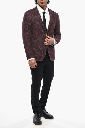 Halbgefütterter Tweed-Blazer mit klassischem Revers