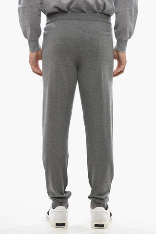 Solid Cotton-Cashmere Joggers With Cuffs