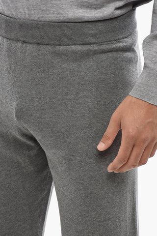 Solid Cotton-Cashmere Joggers With Cuffs