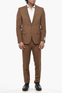 CC COLLECTION Zweiknopf-Anzug aus Wolle und Mohair im Ripstop-Karo