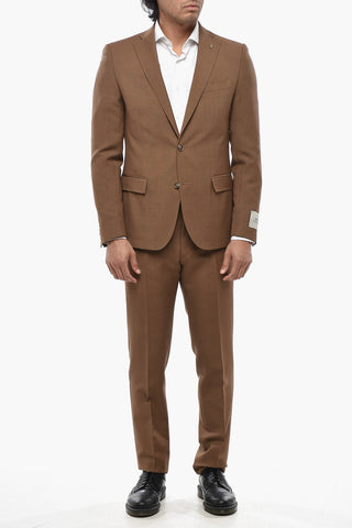 CC COLLECTION Zweiknopf-Anzug aus Wolle und Mohair im Ripstop-Karo