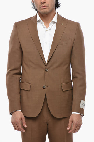 CC COLLECTION Zweiknopf-Anzug aus Wolle und Mohair im Ripstop-Karo