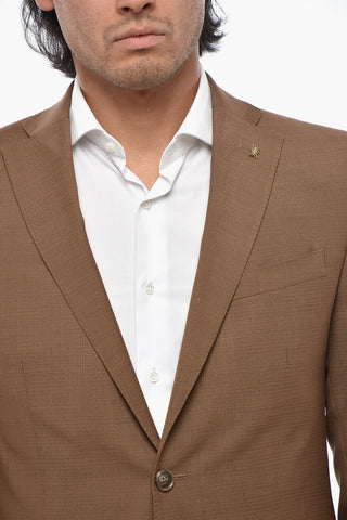 CC COLLECTION Zweiknopf-Anzug aus Wolle und Mohair im Ripstop-Karo