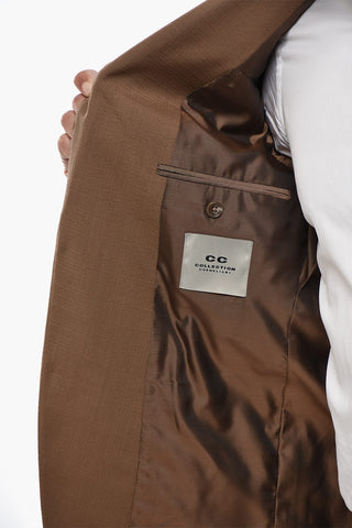 CC COLLECTION Zweiknopf-Anzug aus Wolle und Mohair im Ripstop-Karo