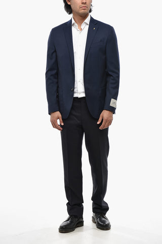 CC COLLECTION Blazer in Lana Vergine con Tasche a Toppa