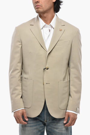 CIRCLE Wool-Blend Unlined Blazer with Patch Pockets