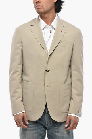 CIRCLE Wool-Blend Unlined Blazer with Patch Pockets
