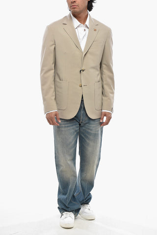 CIRCLE Wool-Blend Unlined Blazer with Patch Pockets