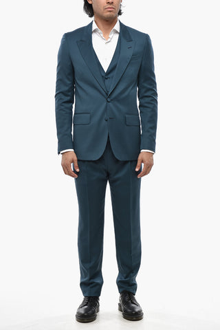 CODE Virgin Wool Three-Piece Suit EVENT With Peak Lapel