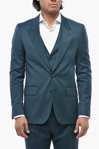 CODE Virgin Wool Three-Piece Suit EVENT With Peak Lapel