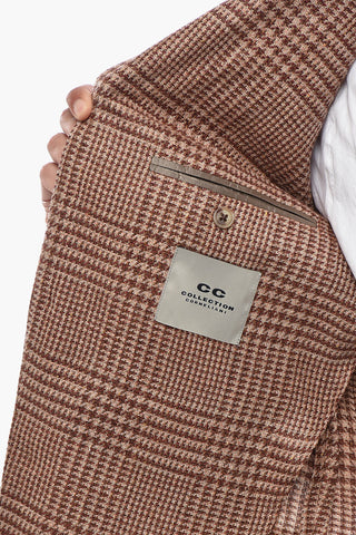 CC COLLECTION Virgin Wool-Blend Plaid Blazer with Patch Pockets