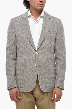 CC COLLECTION Semi-lined Blazer RESET with Houndstooth Pattern