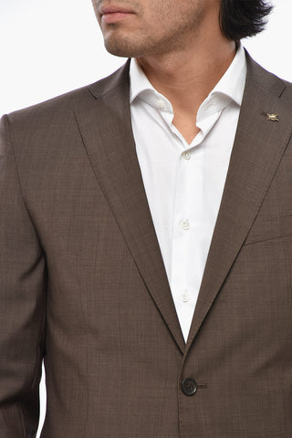 CC COLLECTION Two-Button Virgin Wool Suit With Flap Pockets