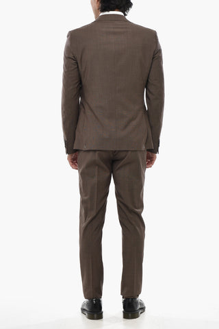 CC COLLECTION Two-Button Virgin Wool Suit With Flap Pockets