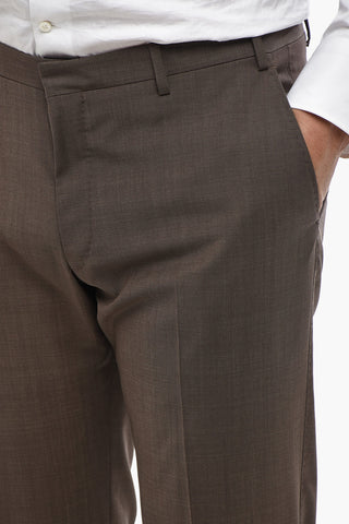 CC COLLECTION Two-Button Virgin Wool Suit With Flap Pockets
