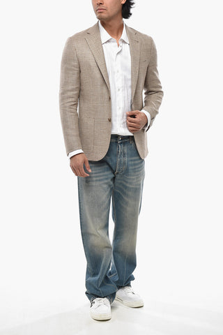 Half-Lined Blazer GATE With District Check Pattern