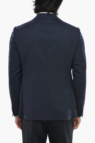 CC COLLECTION 2-Button Ripstop Virgin Wool Checked Blazer