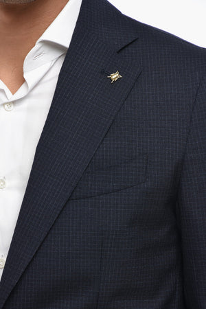 CC COLLECTION 2-Button Ripstop Virgin Wool Checked Blazer