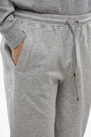 Shorts in Misto Cotone a Tinta Unita con Elastico in Vita