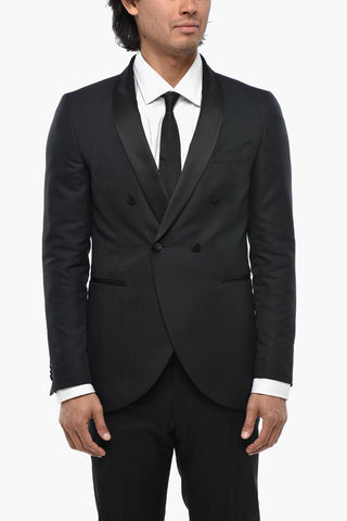 CC COLLECTION Blazer Doppiopetto con Rever a Scialle in Satin
