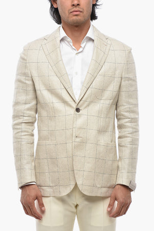 CIRCLE Ungefütterter Blazer Aus Hanfmischung Mit Windowpane-Karo