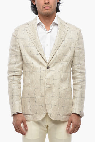 CIRCLE Ungefütterter Blazer Aus Hanfmischung Mit Windowpane-Karo