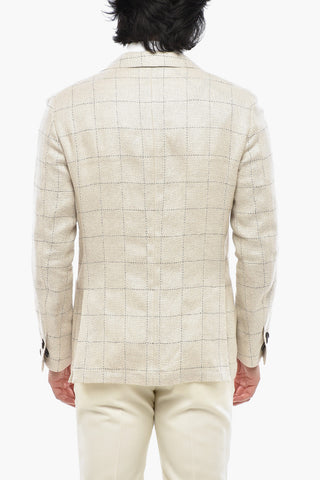 CIRCLE Ungefütterter Blazer Aus Hanfmischung Mit Windowpane-Karo