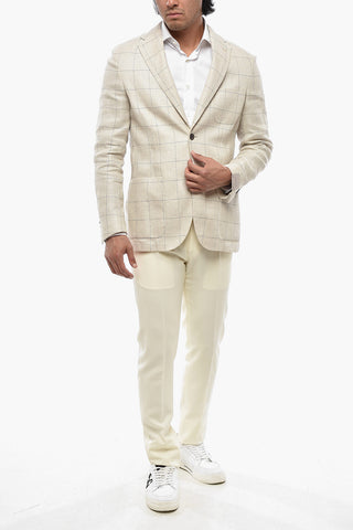 CIRCLE Ungefütterter Blazer Aus Hanfmischung Mit Windowpane-Karo