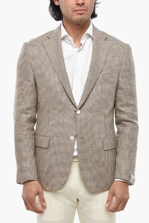 Half-Lined Blazer GATE With Houndstooth Pattern