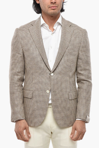 Half-Lined Blazer GATE With Houndstooth Pattern