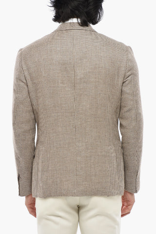 Half-Lined Blazer GATE With Houndstooth Pattern