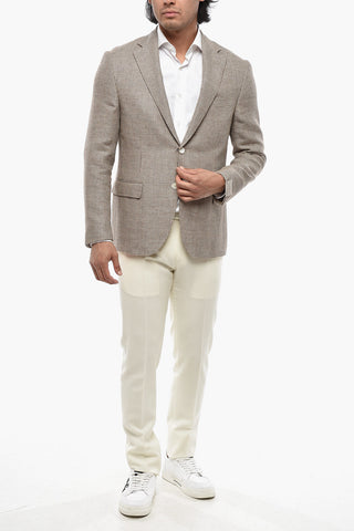 Half-Lined Blazer GATE With Houndstooth Pattern