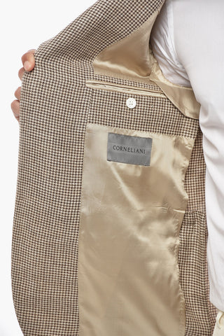 Half-Lined Blazer GATE With Houndstooth Pattern
