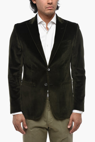 CODE Blazer aus Velours mit Lanzettenrevers