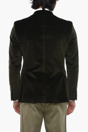 CODE Velour Blazer with Peak Lapel